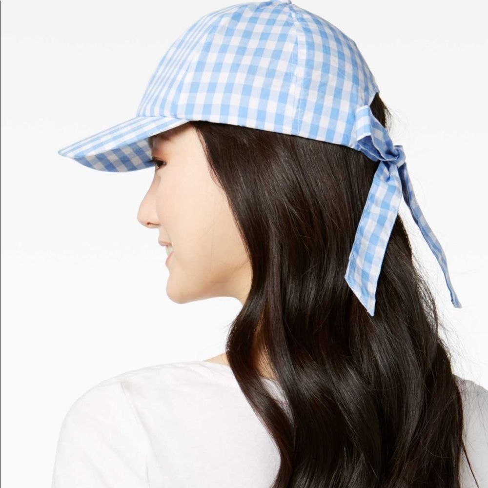 INC International Concepts Gingham Baseball Cap OS
